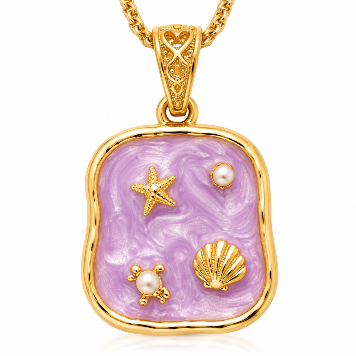 Lavender Ocean Dreams Pendant Necklace