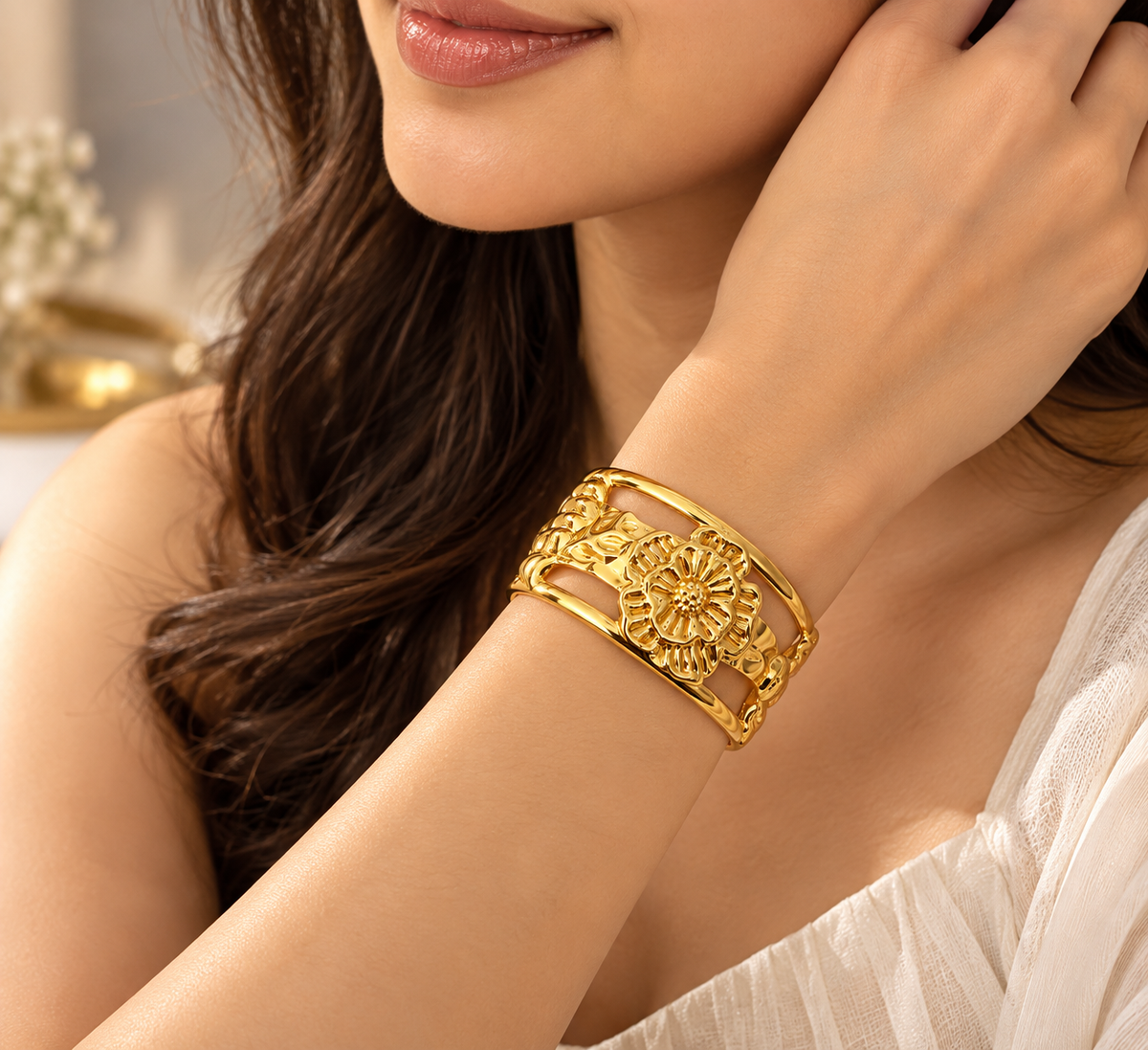 Blossom Openwork Cuff