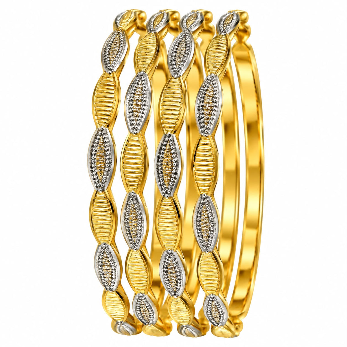 Two-Tone Delicate Bangle Set of 2