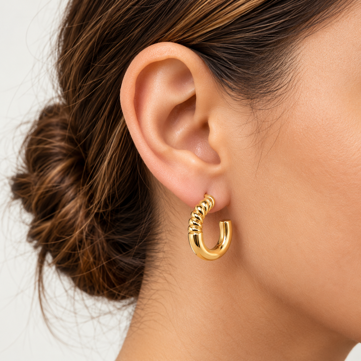 Half-Twist Gold Hoops