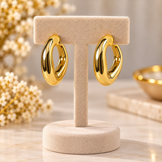 Classic Luxe Statement Gold Hoop Earrings