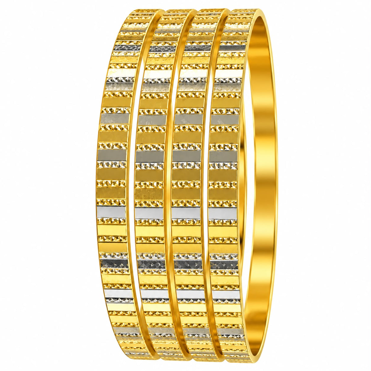 Two-Tone Set of 2 Delicate Bangles