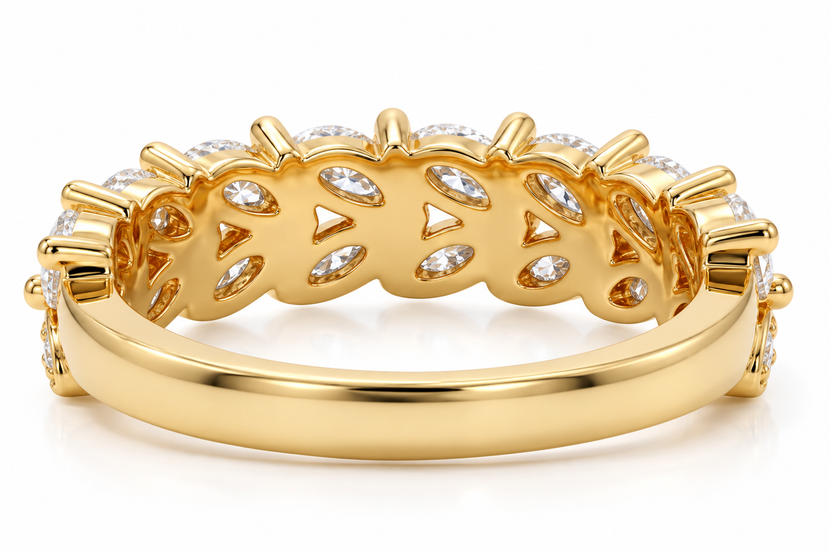 Double-Row Marquise Cluster Ring