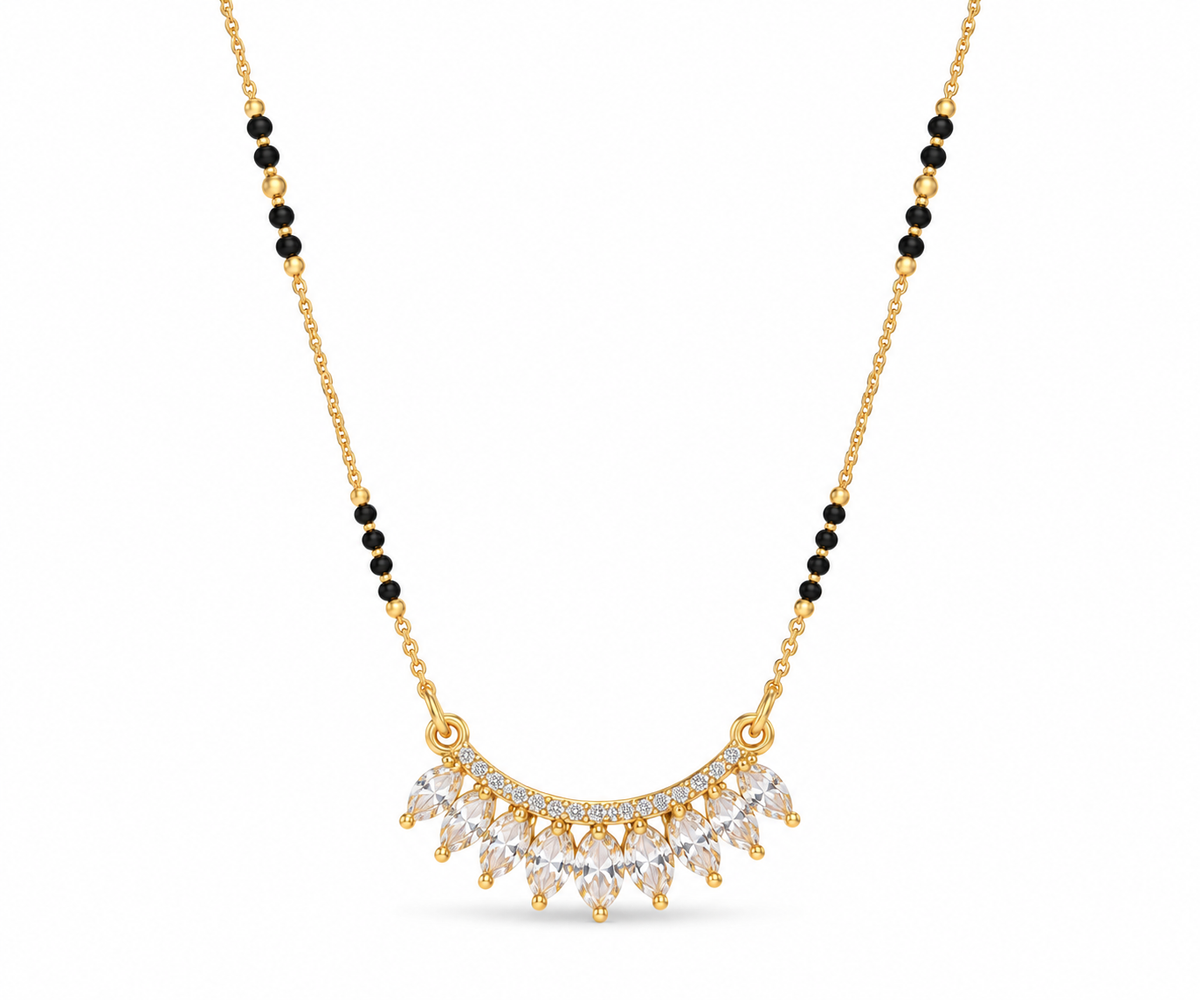 Marquise Crystal Gold Mangalsutra