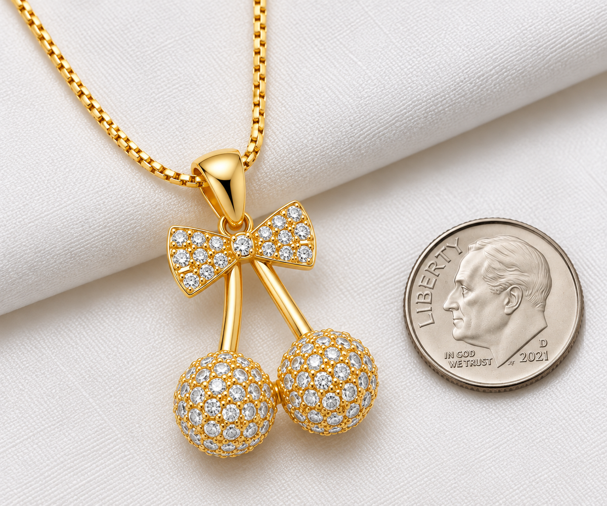 Cherry & Bow Necklace