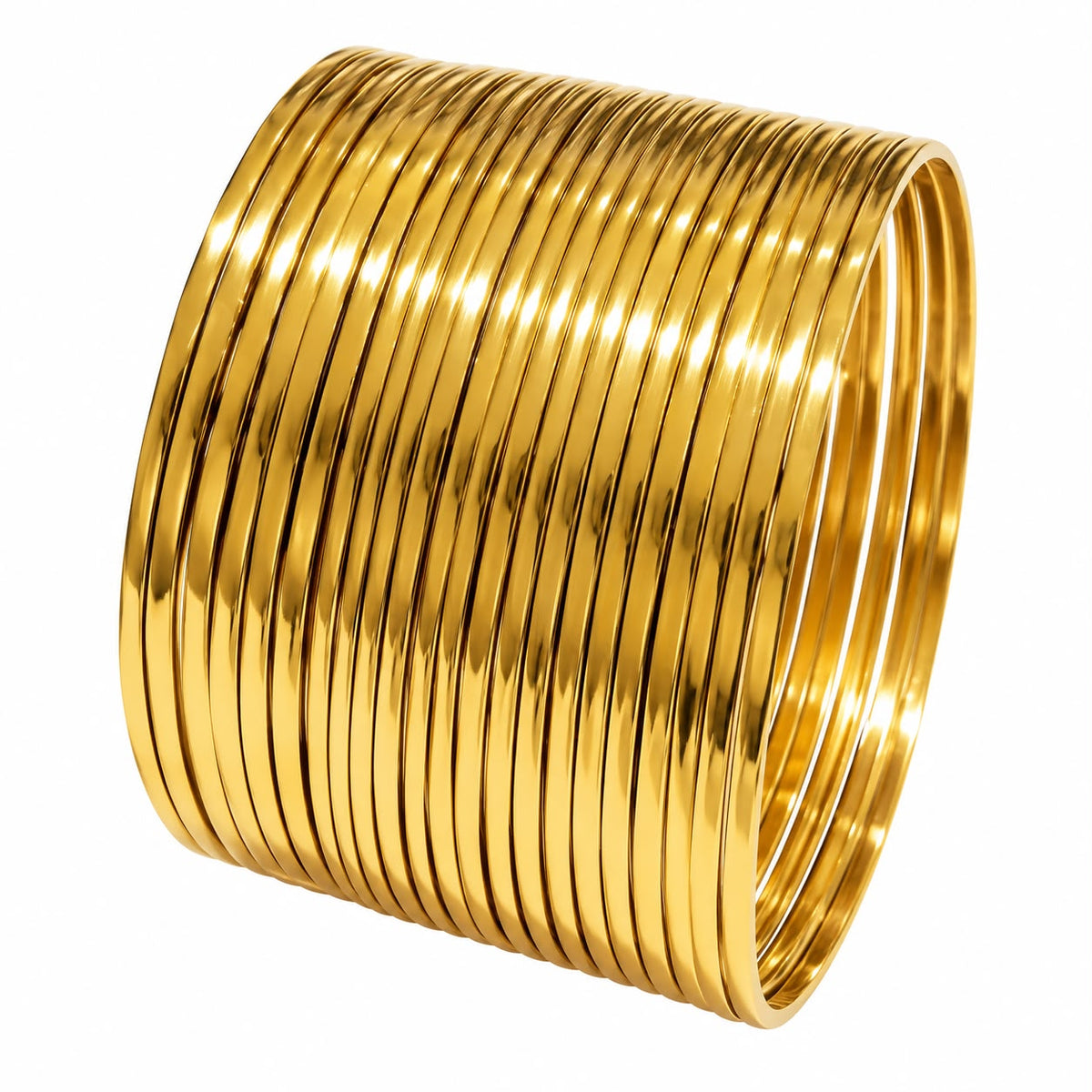 Golden Classic 12-Piece Slim Bangle Set