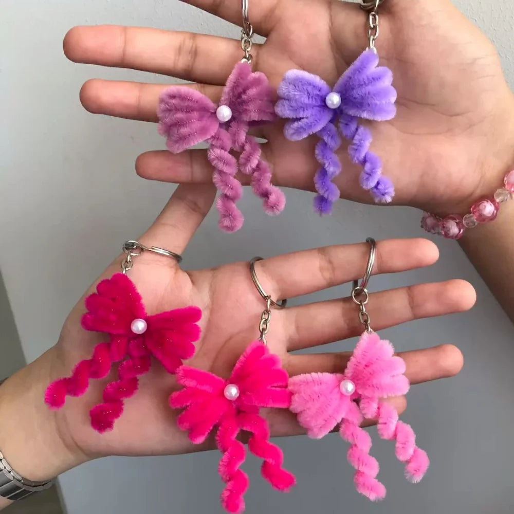 Bow Love Pipe Cleaner Keychain