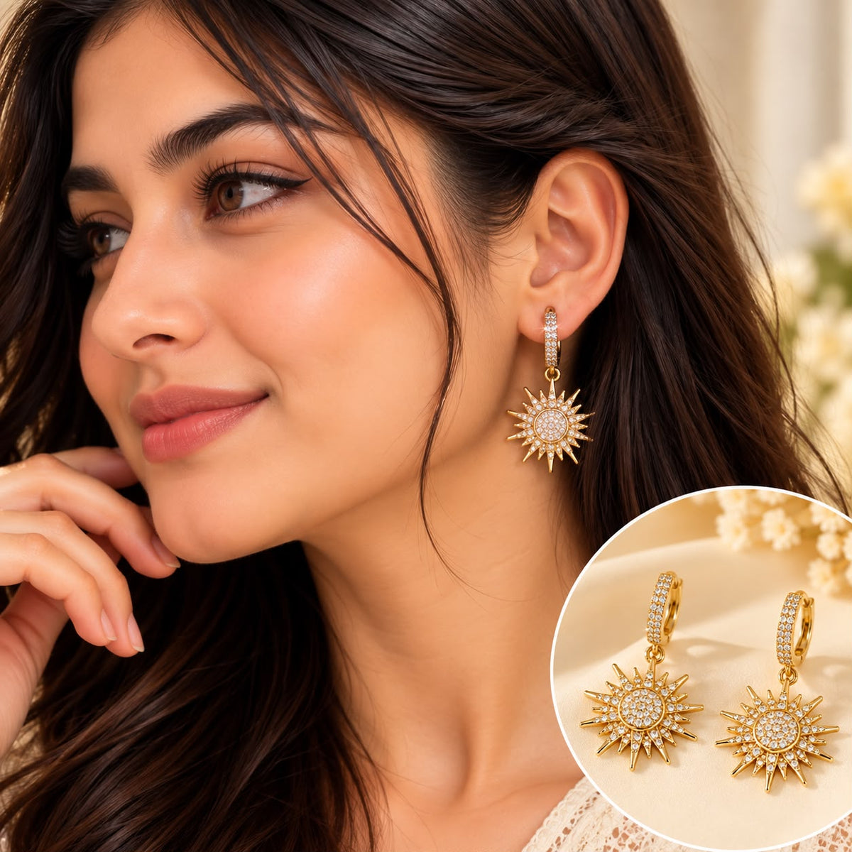 Sunshine Statement Hoop – Pure AD Earrings