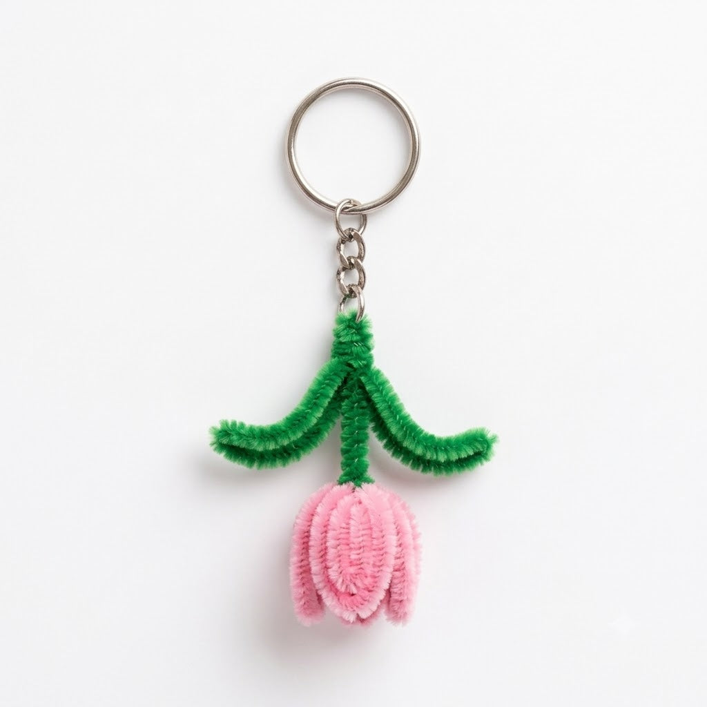 Tulip Love Flower Keychain
