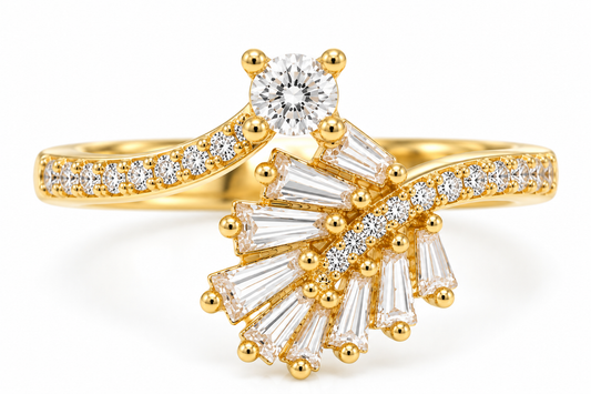 Tapered Fan Accent Ring