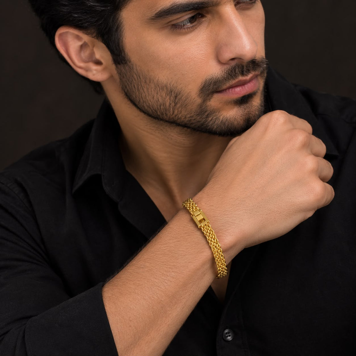 Men’s Gold-Plated Woven Bracelet
