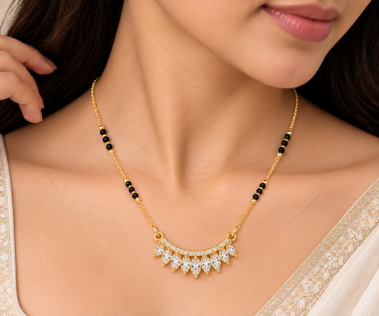 Marquise Crystal Gold Mangalsutra