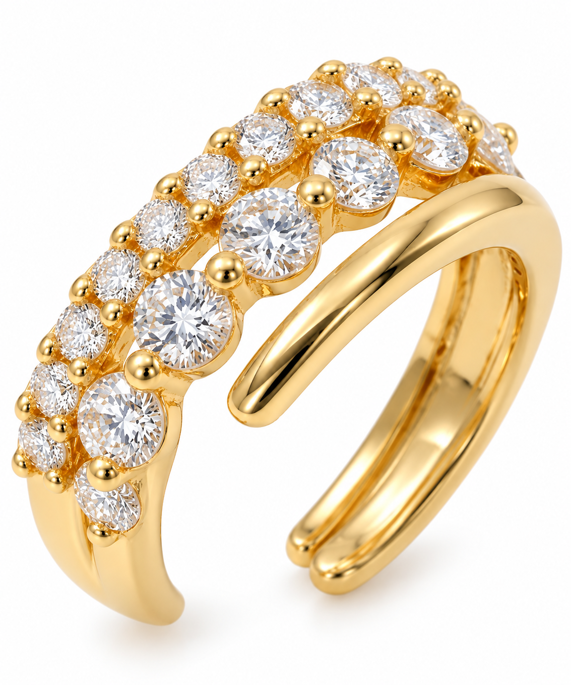 Dual-Band Pavé Bypass Ring