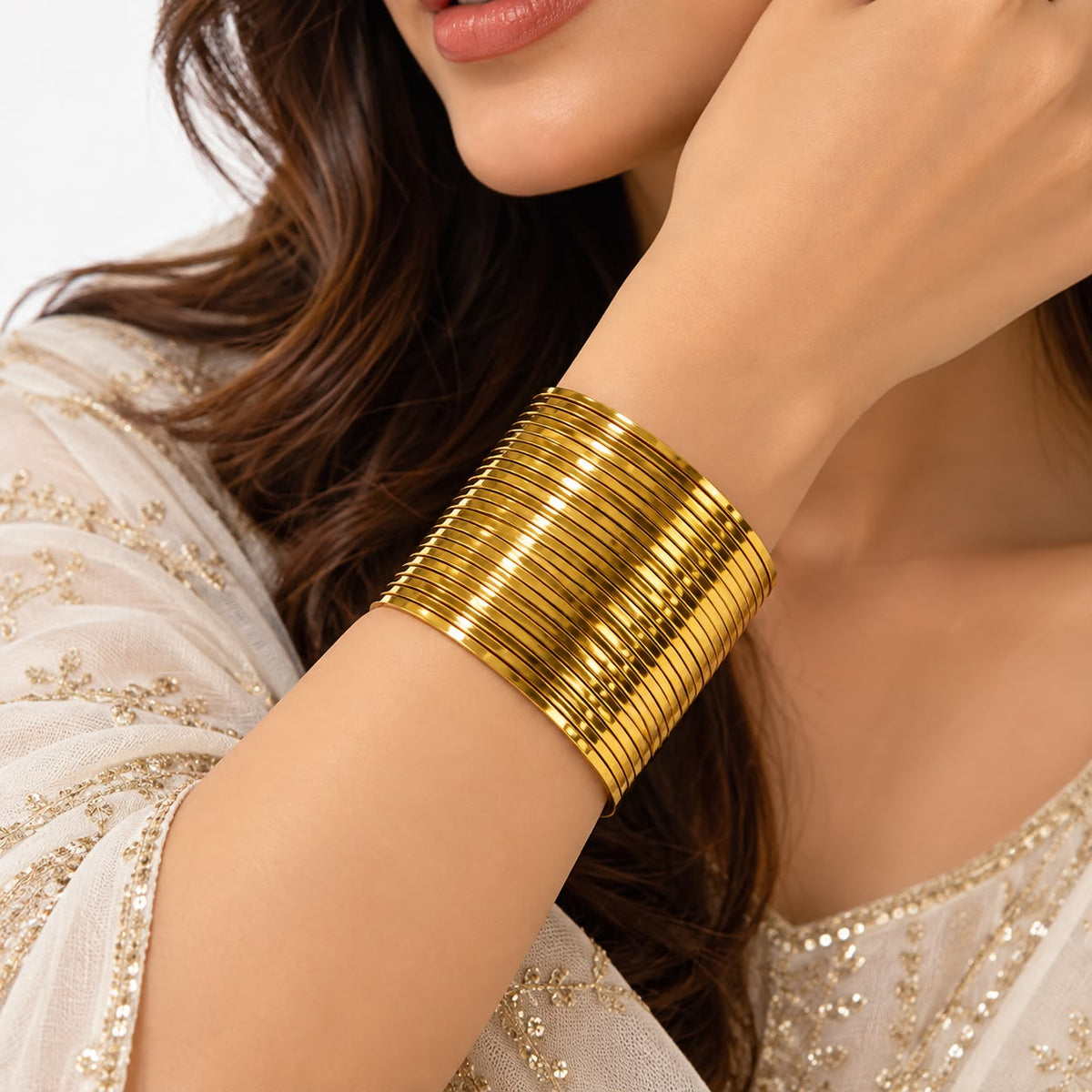 Golden Classic 12-Piece Slim Bangle Set