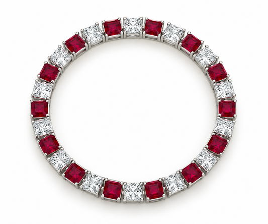 Ruby & Diamond Alternating Tennis Bracelet