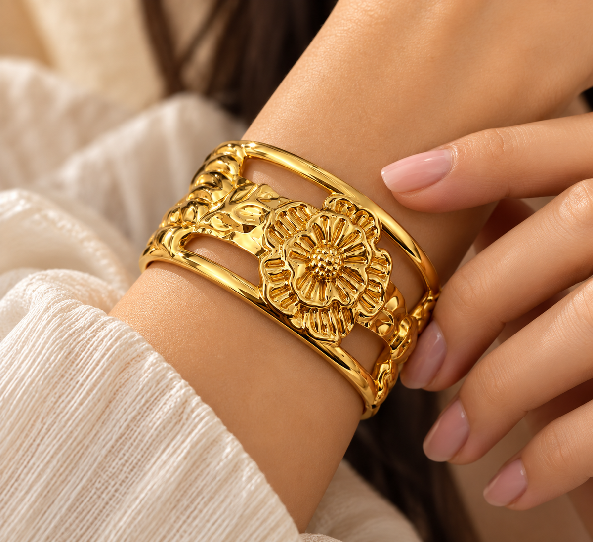 Blossom Openwork Cuff