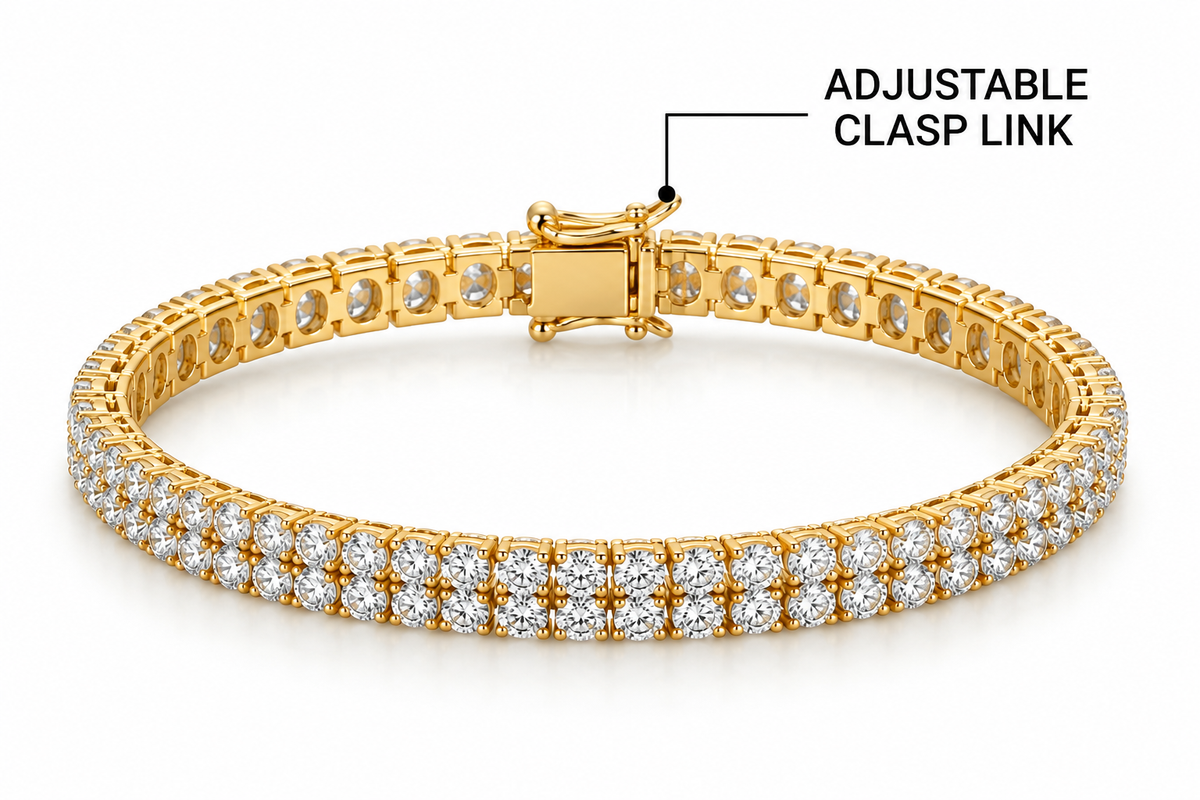 Double-Row Gold Tennis Bracelet