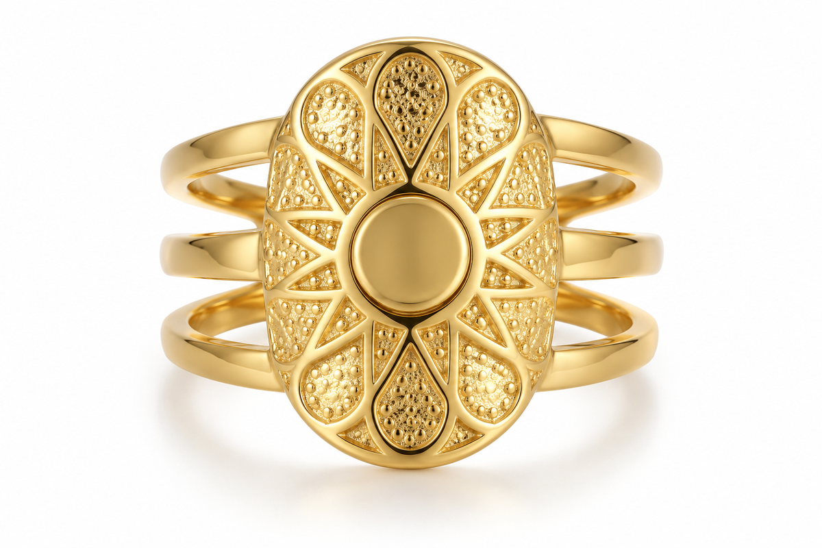 Sunburst Oval Ring