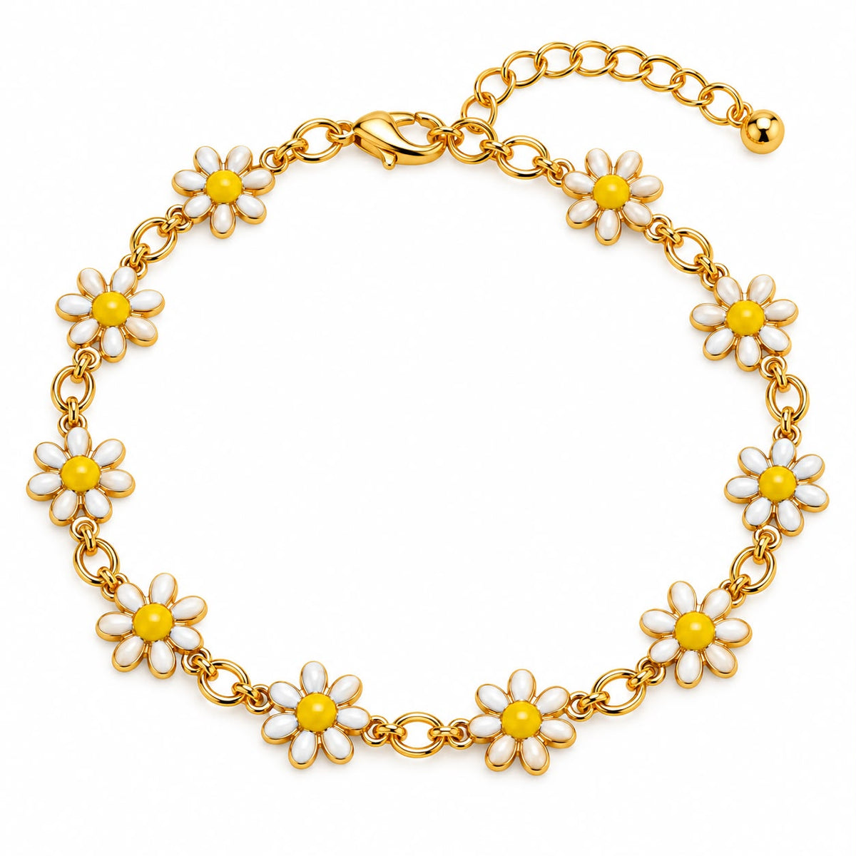 Daisy Charm Gold Anklet