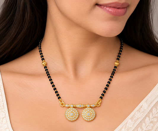 Circular Diamond Gold Mangalsutra