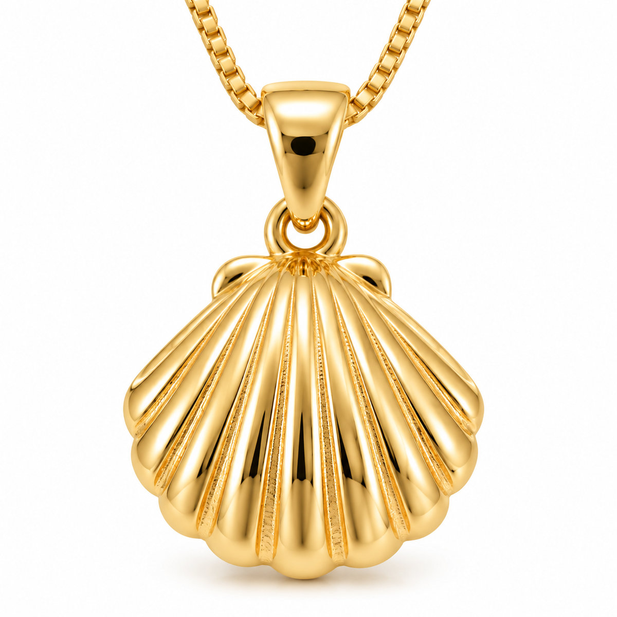 Gold Seashell Pendant Necklace