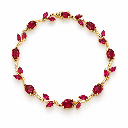 Crimson Blossom Vine Bracelet
