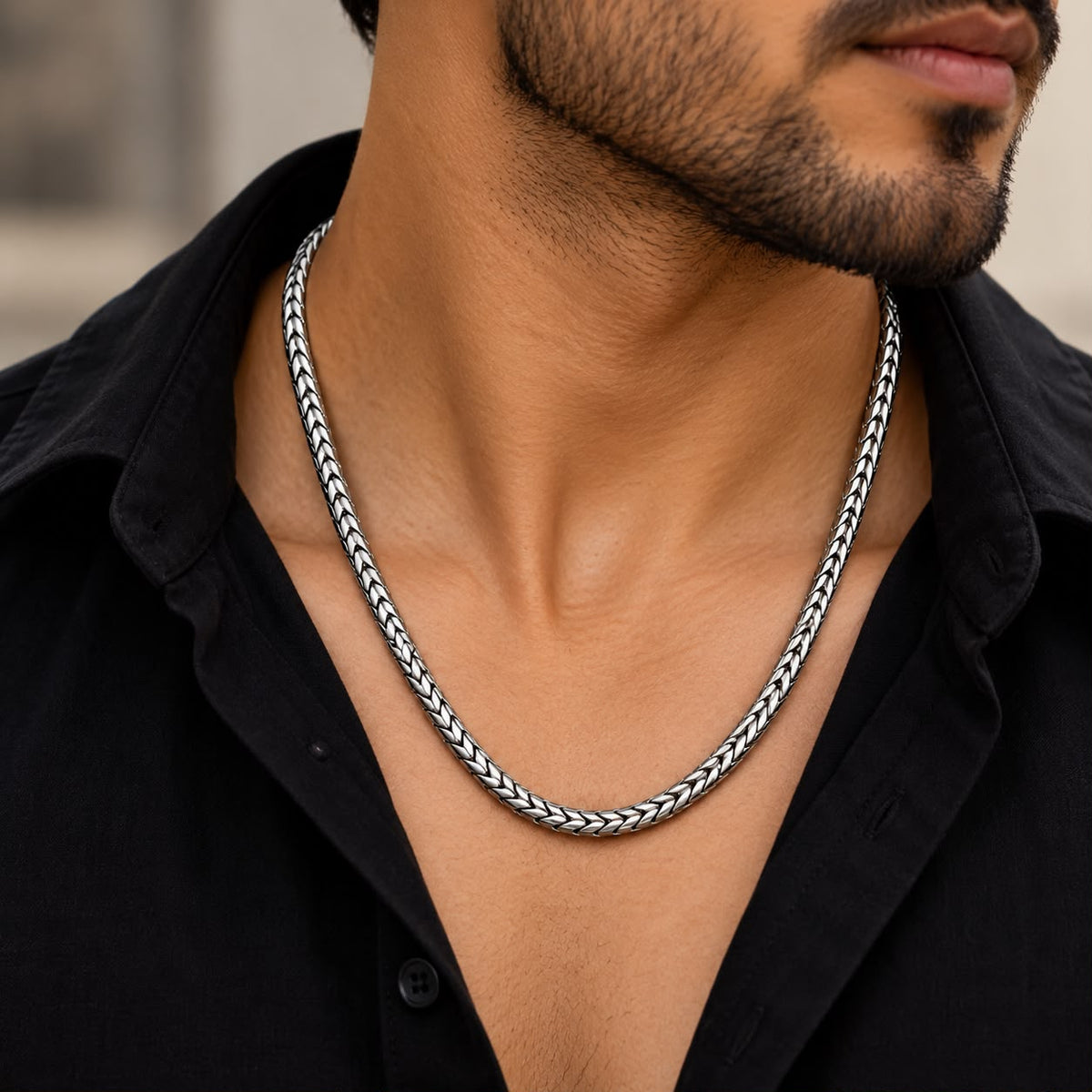 Men’s Silver Herringbone Chain