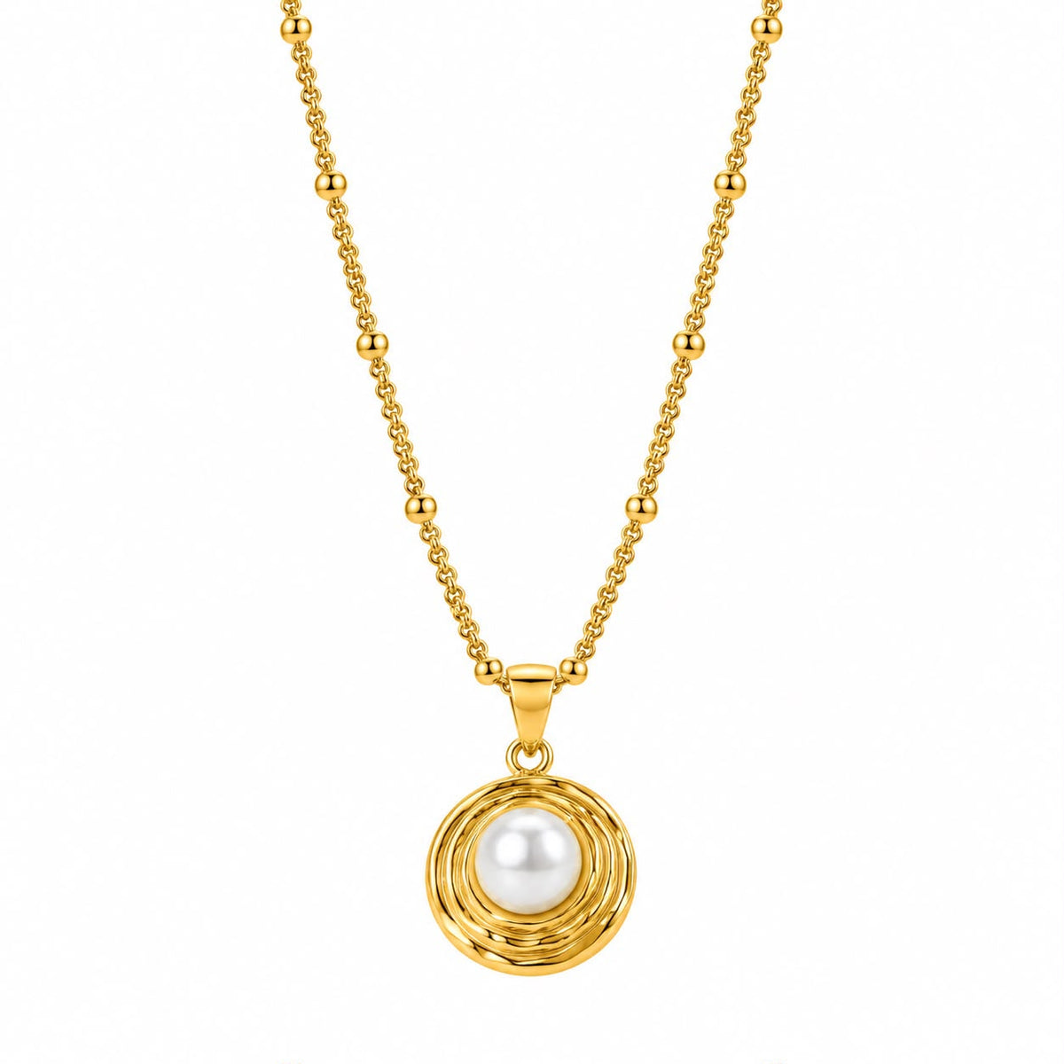 Beaded Satellite Chain with Pearl Medallion