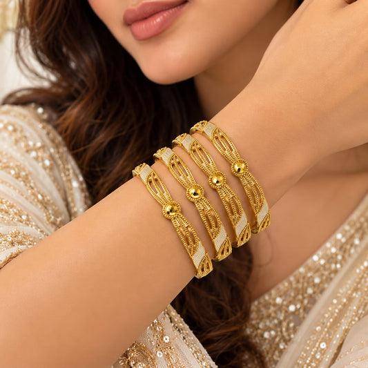 Gold Polish Sun Designer Bangles