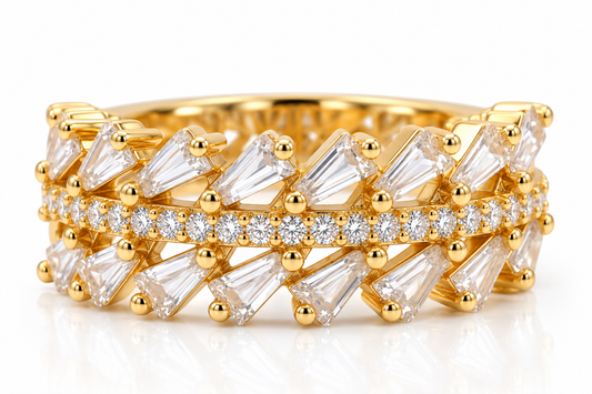Triple-Row Baguette Eternity Band
