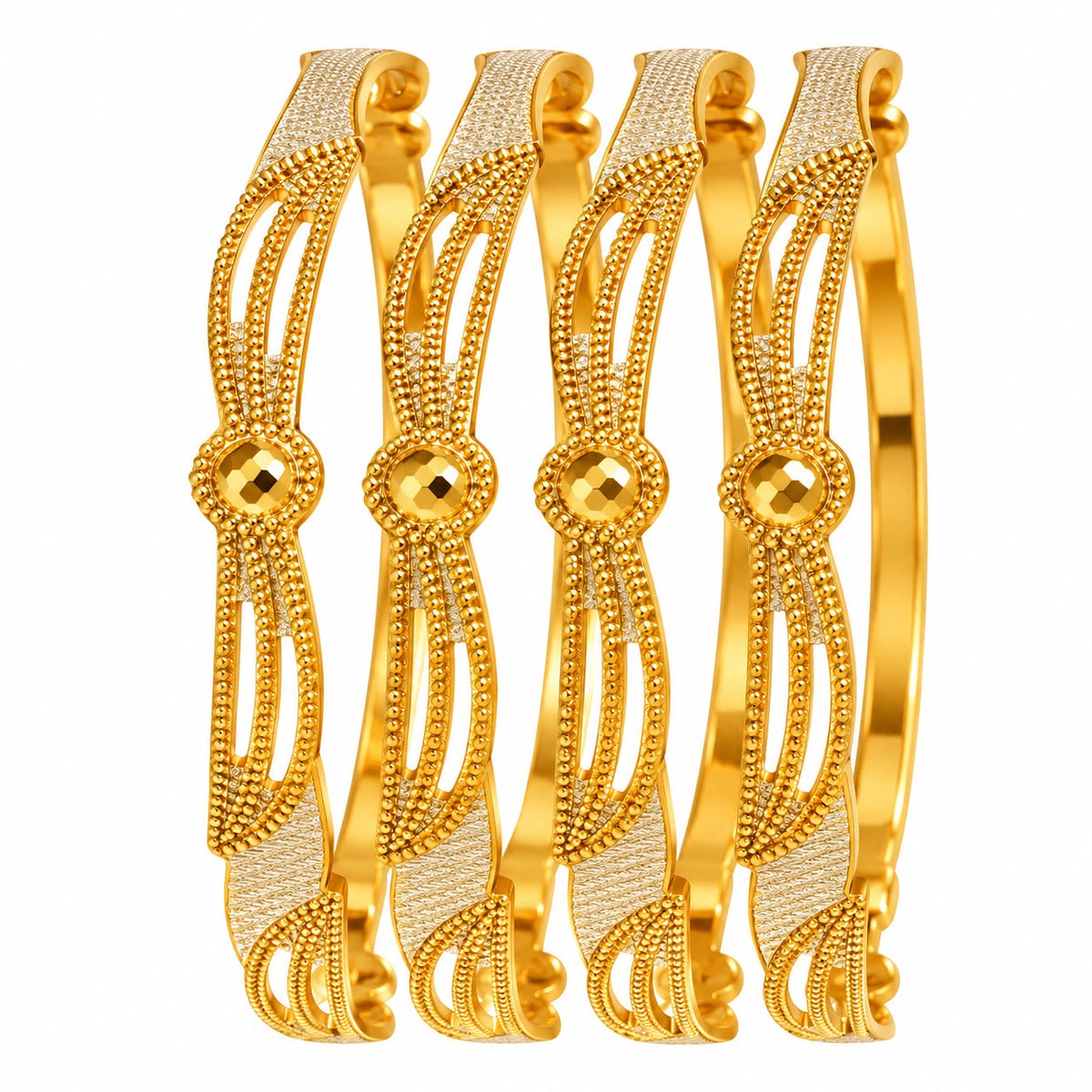 Gold Polish Sun Designer Bangles