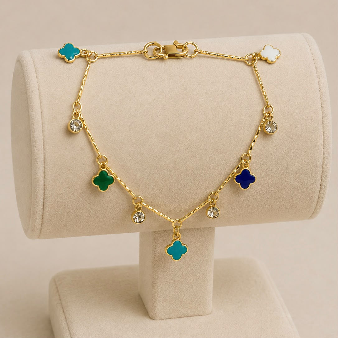Dainty Clover Charm Bracelet