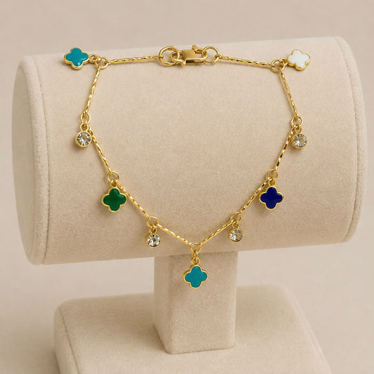 Dainty Clover Charm Bracelet