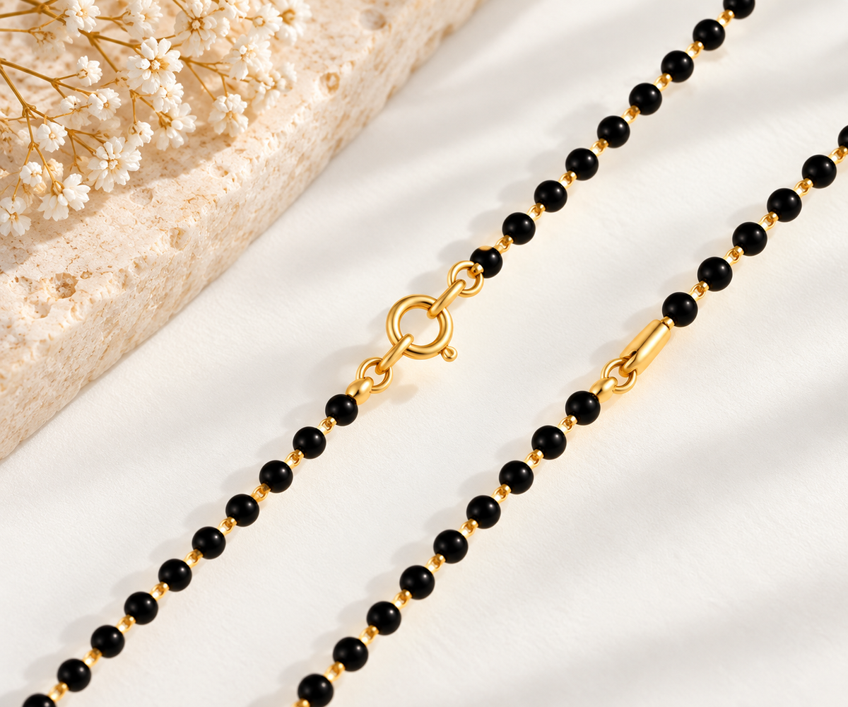Ornate Pave-Set Diamond Gold Mangalsutra – Design 1