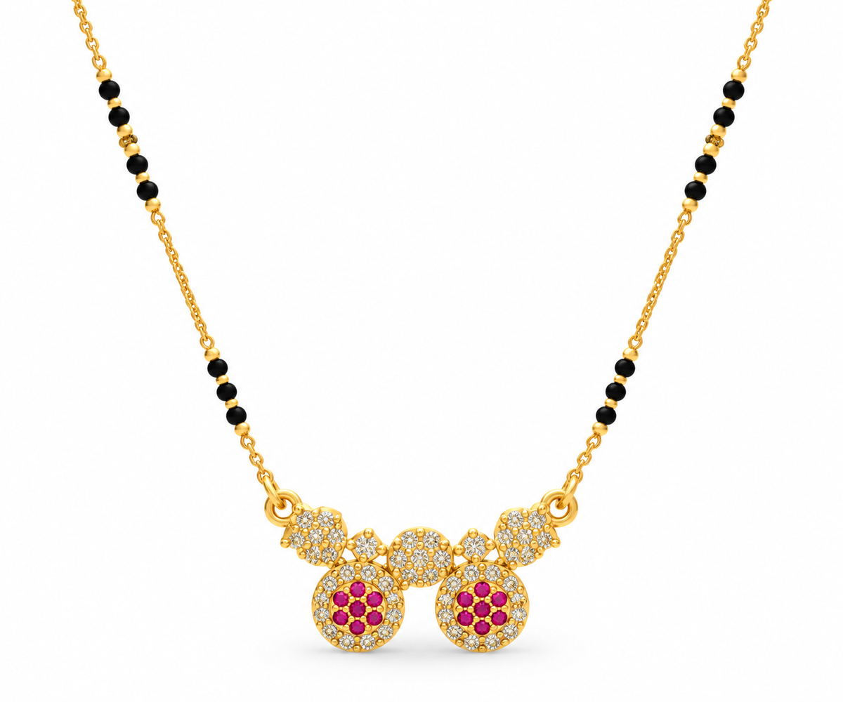 Ruby & CZ Gold Mangalsutra