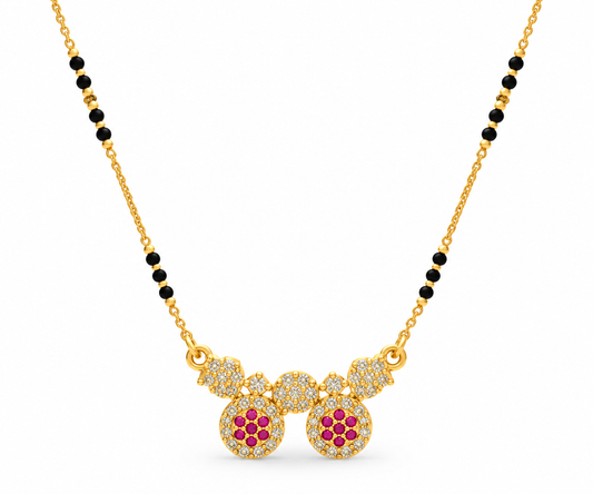 Ruby & CZ Gold Mangalsutra