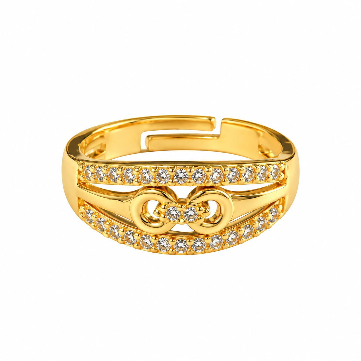 Infinity Loop Dual-Band Gold Ring 