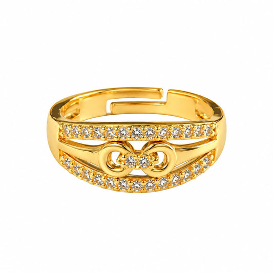 Infinity Loop Dual-Band Gold Ring 