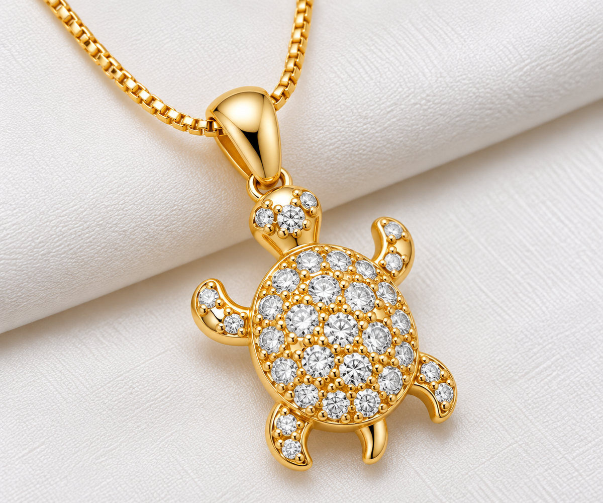 Diamond Turtle Necklace