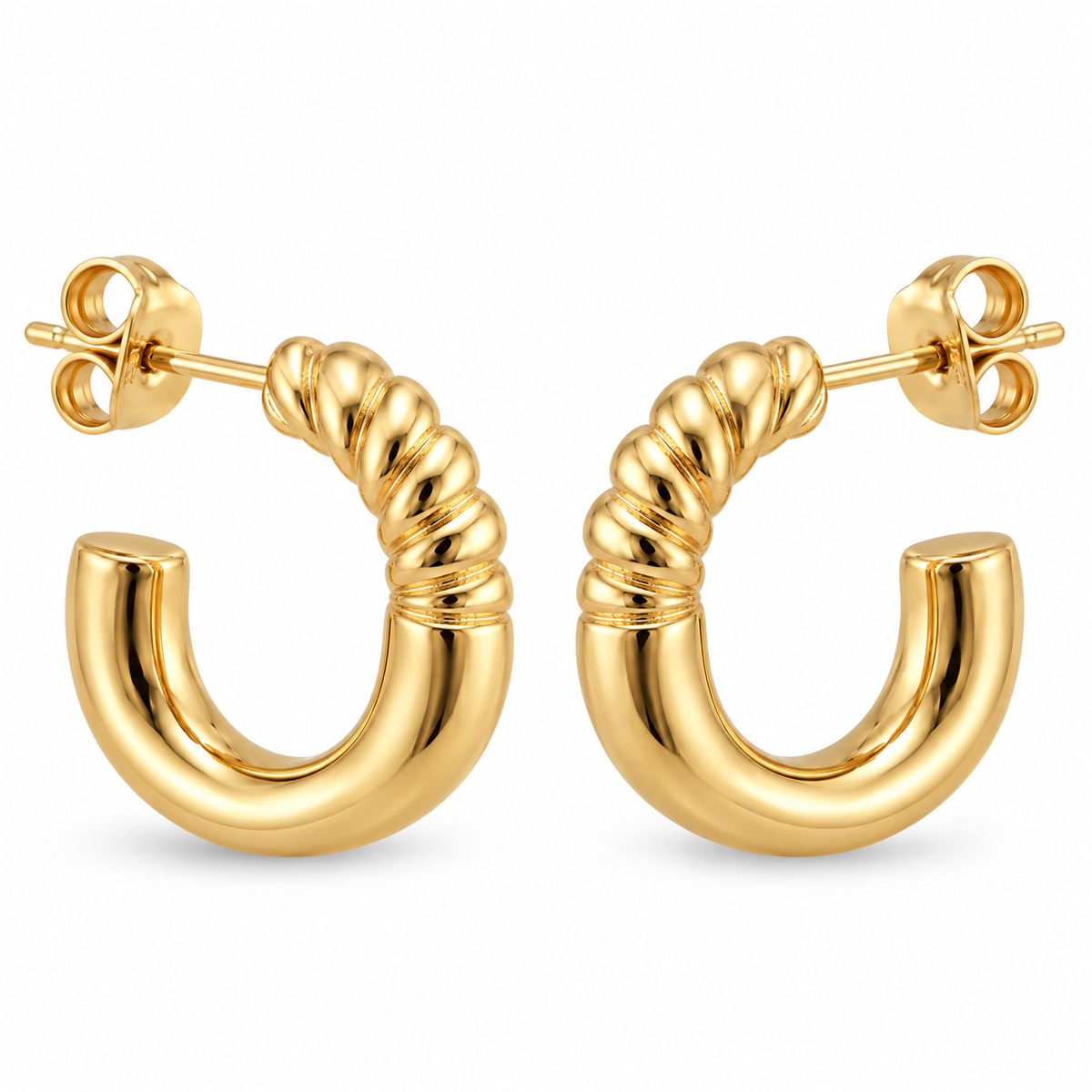 Half-Twist Gold Hoops