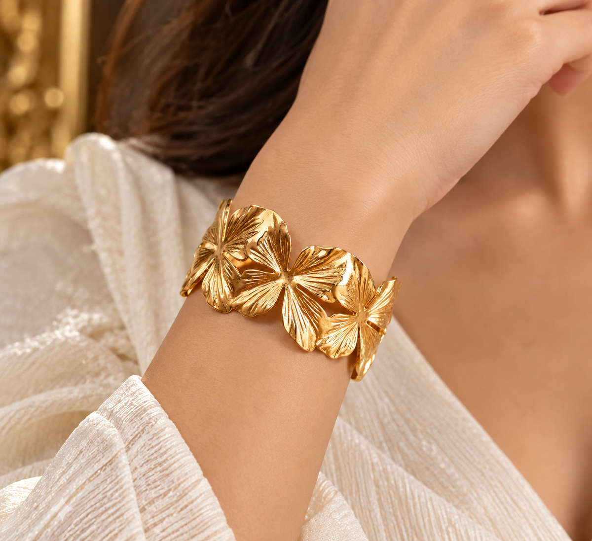 Gilded Flora Link Cuff