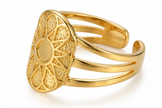 Sunburst Oval Ring