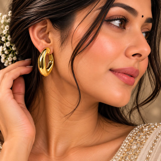 Classic Luxe Statement Gold Hoop Earrings
