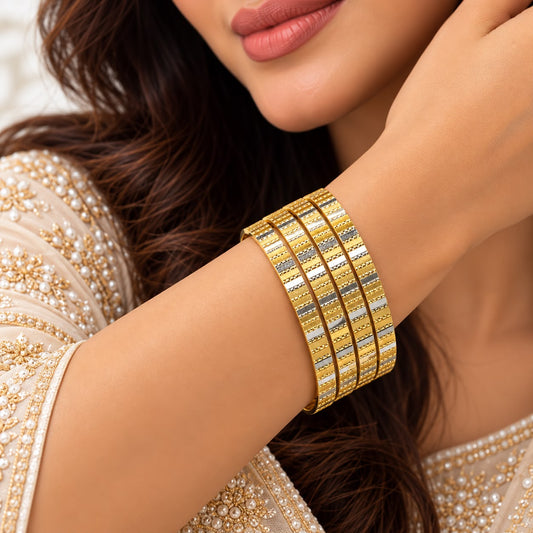 Two-Tone Set of 2 Delicate Bangles