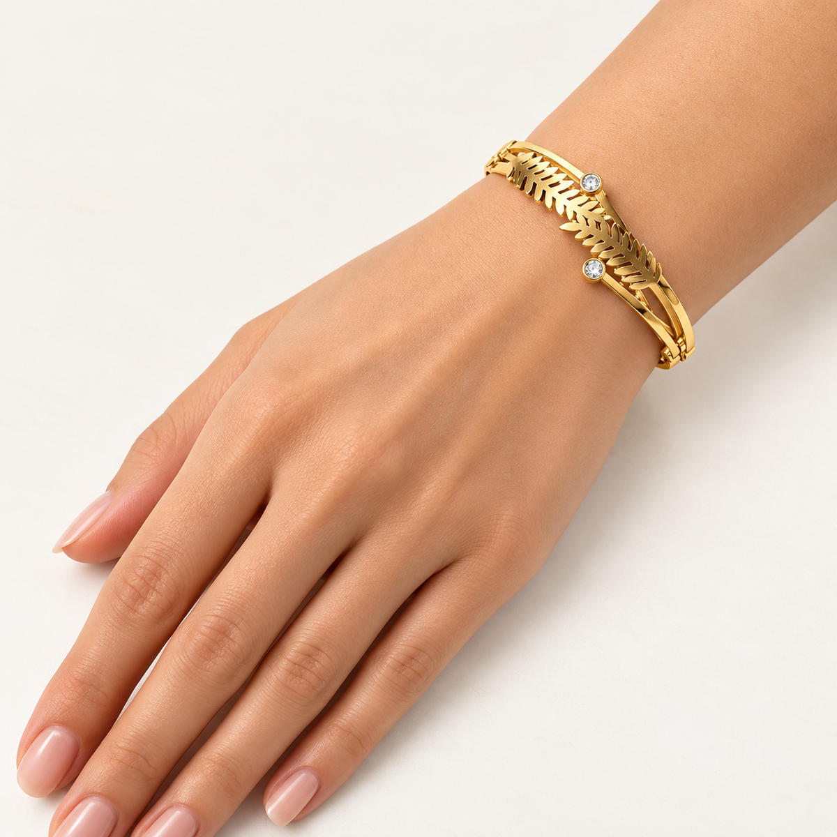 Leaf Solitaire Anti-Tarnish Kada