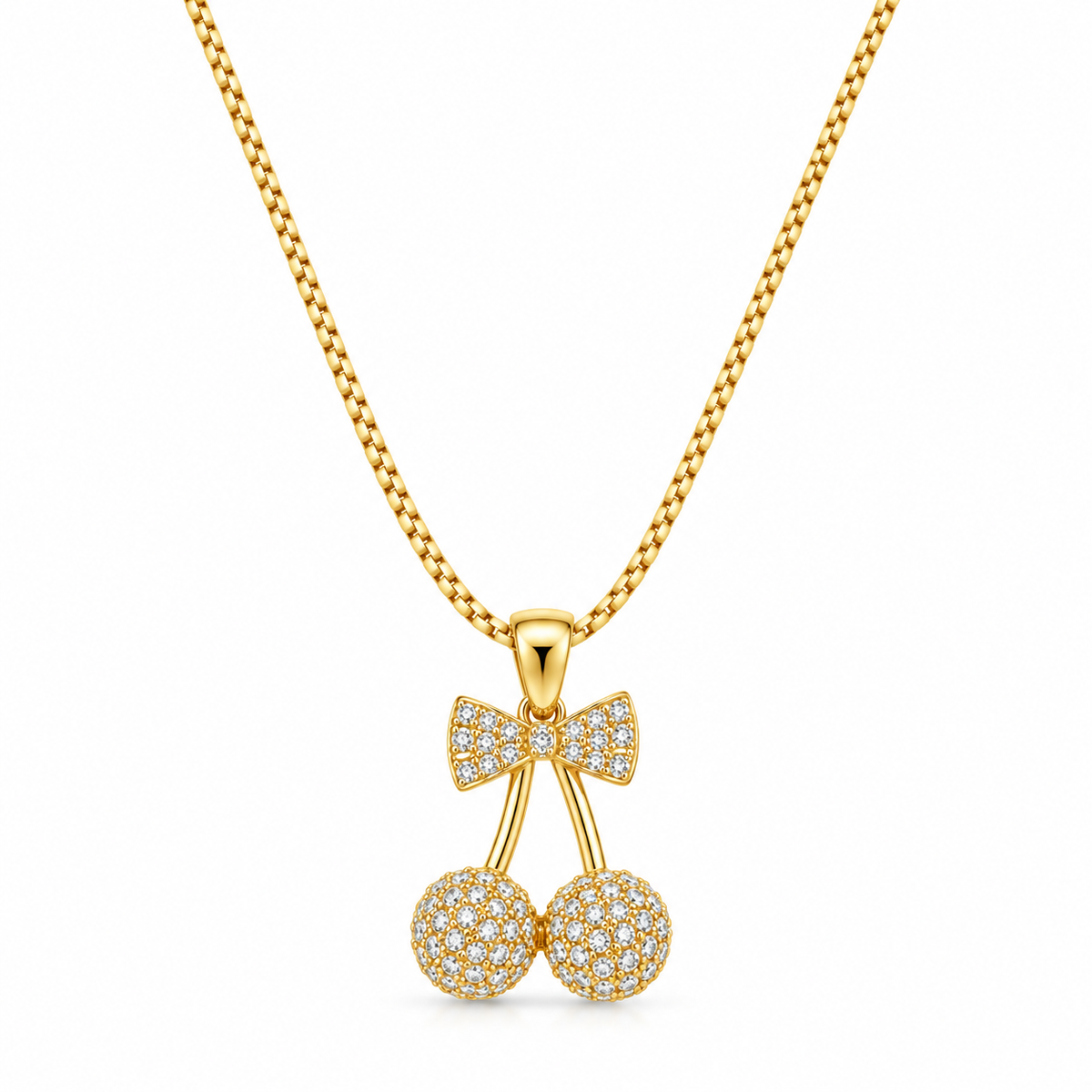 Cherry & Bow Necklace