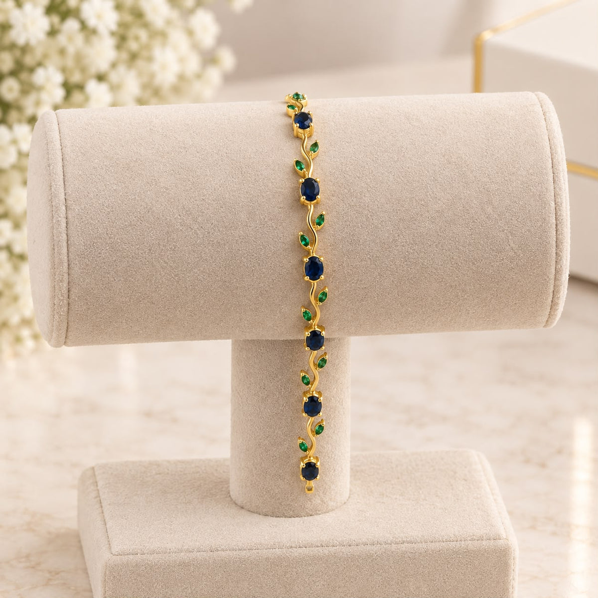 Royal Blue & Emerald Vine Bracelet