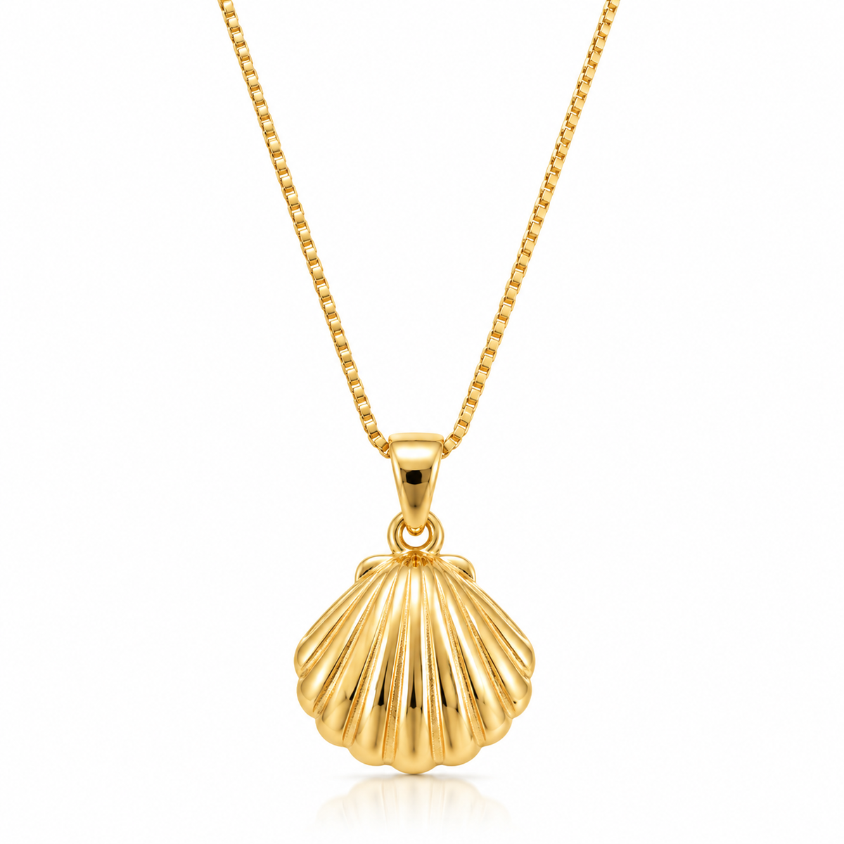 Gold Seashell Pendant Necklace