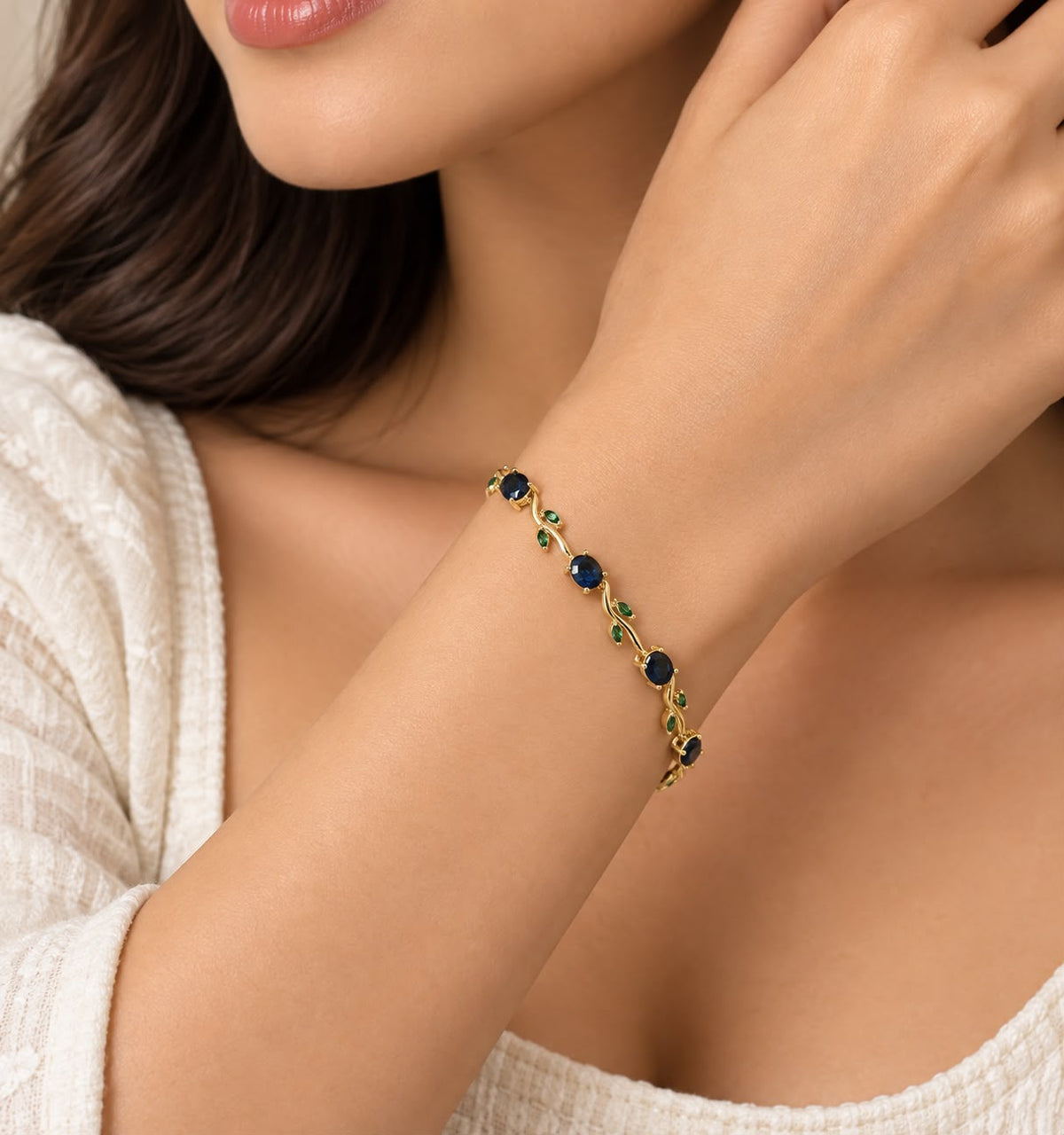 Royal Blue & Emerald Vine Bracelet