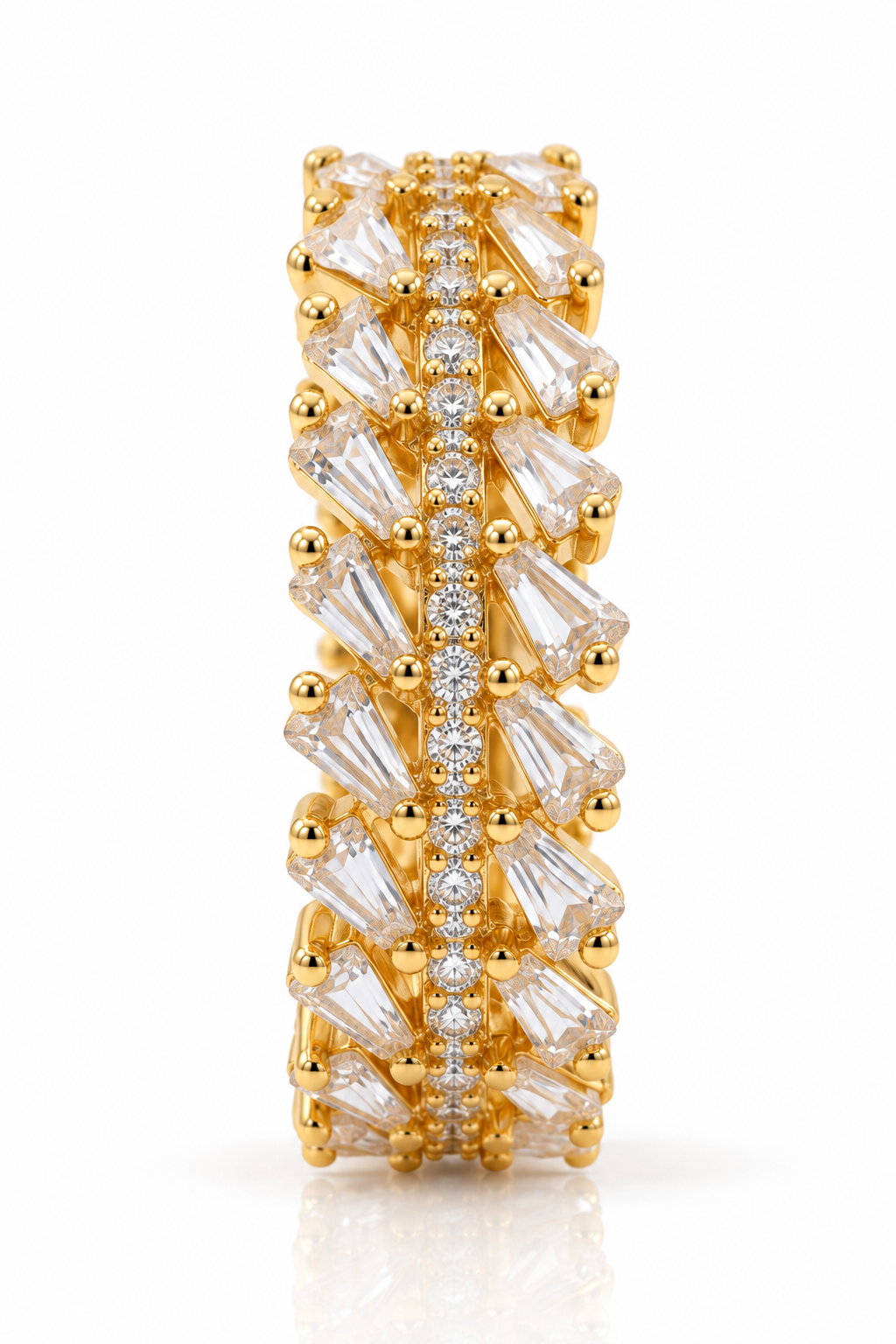 Triple-Row Baguette Eternity Band